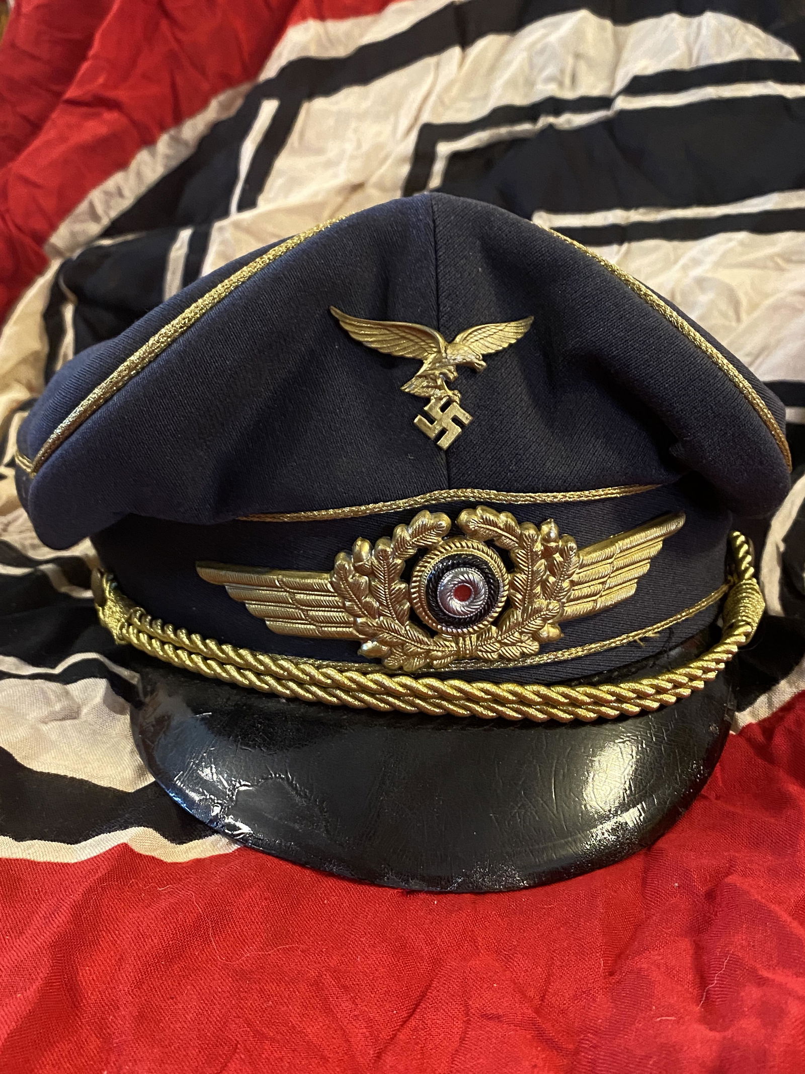 WW II German Air force Luftwaffe Officers Pilot Visor Hat Collectible Militaria